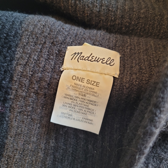 MADEWELL Kent Slouchy alpaca wool blend beanie in black one size - Picture 2 of 4